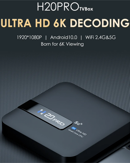 H20PRO Android TV Box Android 10.0 2GB 16GB 2.4&5G WIFI 4K Media Player TV Box Android Play Store Very Fast 1080P Set Top Box