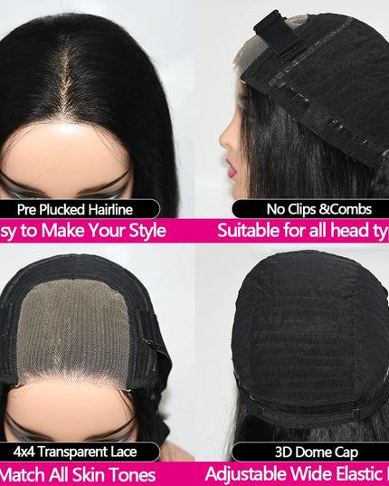 Glueless Wig Human Hair Ready To Wear Short Bob Wigs For Women Transparent Pre Cut Lace Human Wig Human Hair Wig Bob Wig