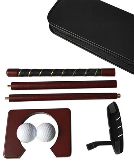Portable Mini Golf Equipment Practice Kit Gift Set with Detachable Golf Putter Set Hand Indoor Golf Training Aid Kit