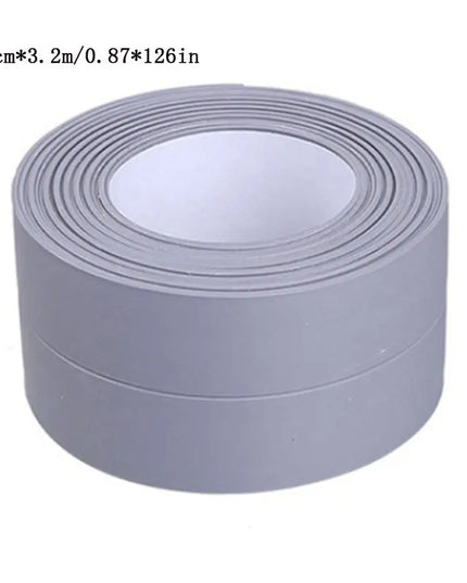 1m/3.2m PVC Waterproof Sealing Tape for Bathroom Sink, Shower, Bathtub and Toilet - Self Adhesive Wall Sticker