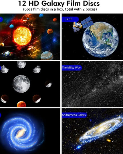 12 in 1 Star Projector Night Light 4K HD Planetarium Projector for Kids Room Valentines Gift 360° Rotate Galaxy Projector Lamp