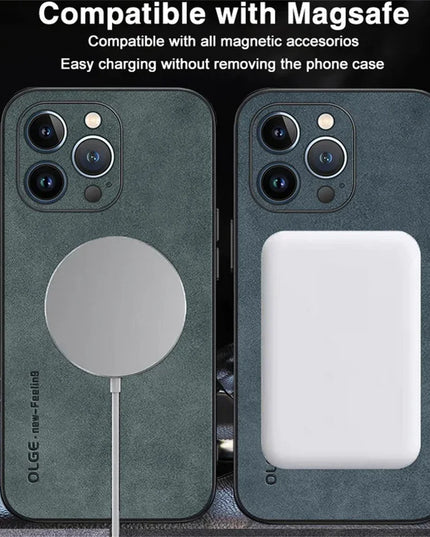 For Magsafe Luxury Leather Shockproof Phone Cases For iPhone 16 15 14 13 12 11 Pro Max 16 Plus Magnetic Wireless Charging Cover