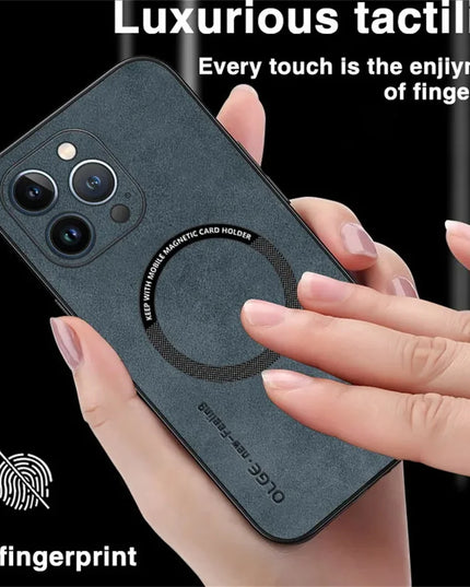 For Magsafe Luxury Leather Shockproof Phone Cases For iPhone 16 15 14 13 12 11 Pro Max 16 Plus Magnetic Wireless Charging Cover