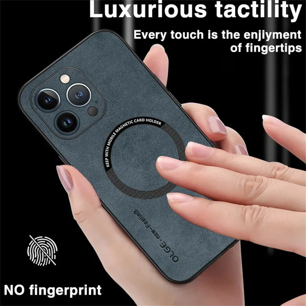 For Magsafe Luxury Leather Shockproof Phone Cases For iPhone 16 15 14 13 12 11 Pro Max 16 Plus Magnetic Wireless Charging Cover