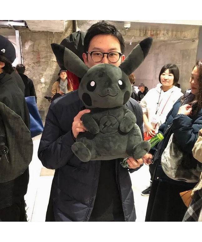 30CM Pokemon X Fragment Anime Character Dark Pikachu Doll Kawaii Pop Doll Black Pikachu Pillow Birthday Gift Female