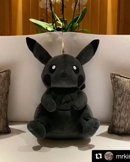 30CM Pokemon X Fragment Anime Character Dark Pikachu Doll Kawaii Pop Doll Black Pikachu Pillow Birthday Gift Female