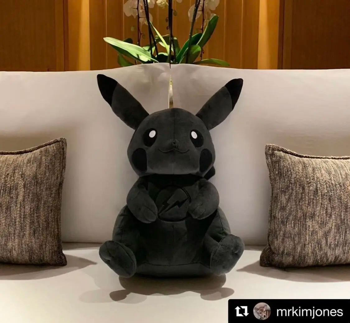 30CM Pokemon X Fragment Anime Character Dark Pikachu Doll Kawaii Pop Doll Black Pikachu Pillow Birthday Gift Female