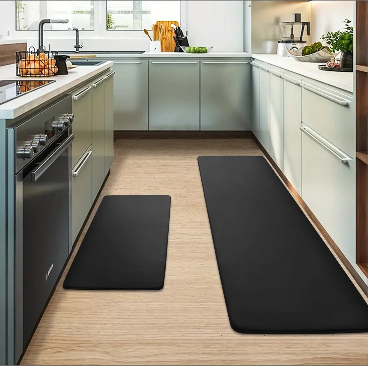 Thickened flannel kitchen floor mats absorbent oil non-slip mats long strips of dirt-resistant carpets entrance door mats