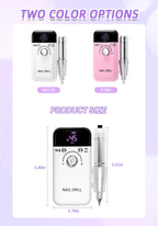 Professional Nail Drill Machine Set 45000RPM Rechargeable Portable Electric Nail File for Manicure Acrylic Gel Nails Salon Tools