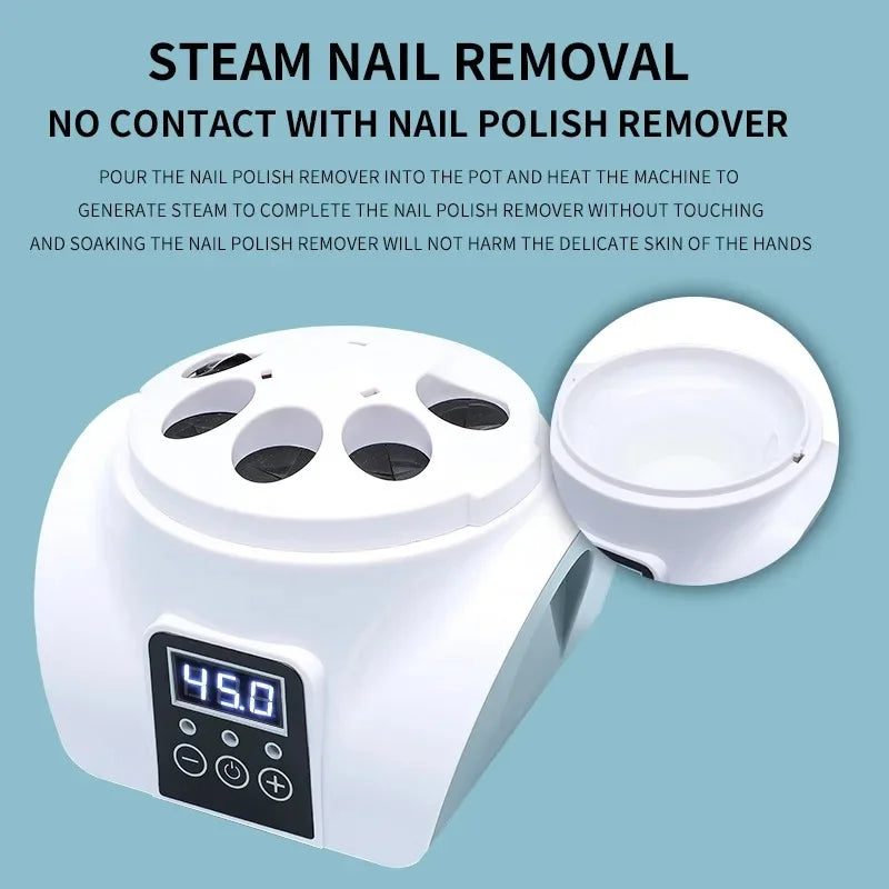 Electric Steam Gel Nail Remover Armor Removal Tool Acrylic Nail Polish Removal Box Nail Tools Home Beauty Salon Nail Remover