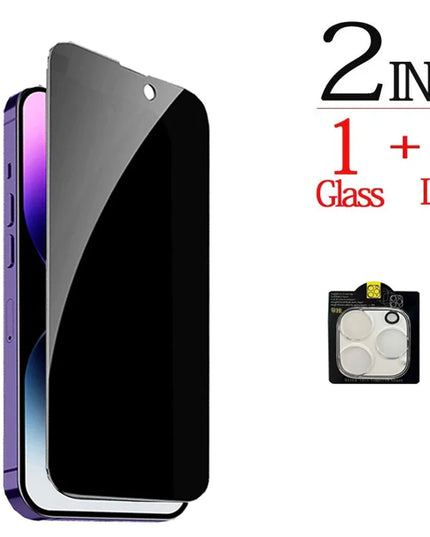Anti-Spy Glass For iPhone 16 15 14 13 Pro Max Privacy Screen Protectors & Camera Protection Film For iPhone15 12 11 Pro mica