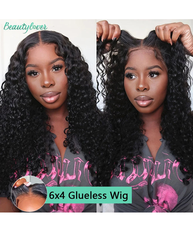 30 Inch Water Wave Glueless Wig Human Hair Ready To Wear 6X4 Glueless Wigs Human Hair Brazilian Human Hair Wigs PreCut For Women