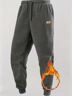 Men's 4-Color Options Compatible Sweatpants - Stretch Knit Joggers with Drawstring Waist, Belt-Like Design | Solid Color Options Black, Gray, Navy, White | Elastic Cuffs and Smooth Legs, Suitable for Gym, Casual, Casual Attir
