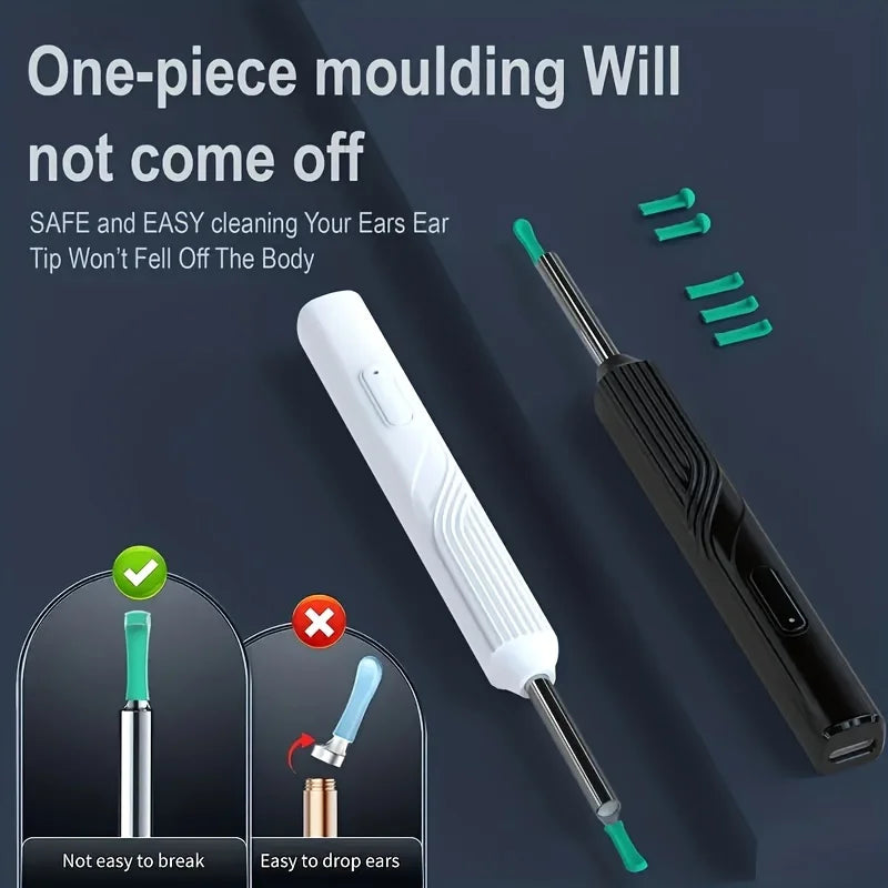 Smart Visual Ear Cleaner with 1296P Otoscope and USB-C Charging, Mini Camera Ear Wax Removal Tool and Health Care Set