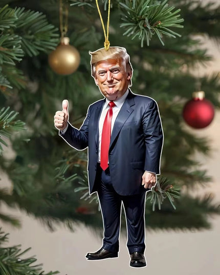 Cartoon Trump Pendant Acrylic Material Funny and Interesting Cartoon Pendant Suitable for Christmas Tree Cars Holiday DIY Gift