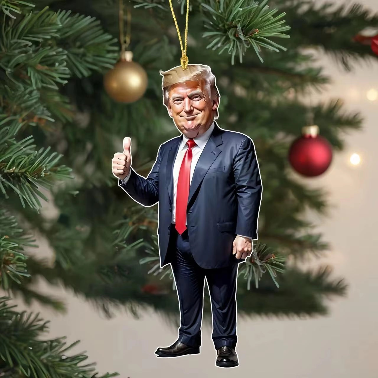 Cartoon Trump Pendant Acrylic Material Funny and Interesting Cartoon Pendant Suitable for Christmas Tree Cars Holiday DIY Gift