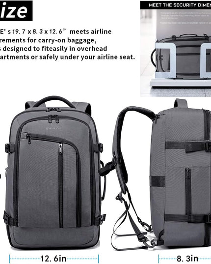 Travel Overnight Backpack,40-Liter FAA Flight Approved Weekender Bag Carry on Backpack Grey(With No Cubes)…