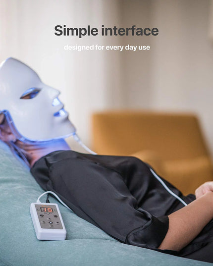 LED Light Therapy Luma Mask, 7 Advanced Lights Therapy, Timer, Remote Control, Anti-Aging, All Skin Types