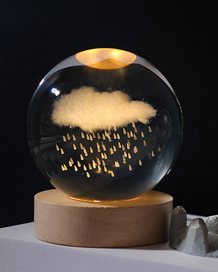 Crystal Ball Night Lights Glowing Planet Galaxy Astronaut 3D Moon Table Lamp USB Atmosphere Lamp Tabletop Decorations Kid Gifts