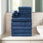 15pcs Ultra-Soft Microfiber Towel Set - Includes 300GSM Bath, Hand & Washcloths in Multiple Colors - Perfect for Home & Hotel Showers