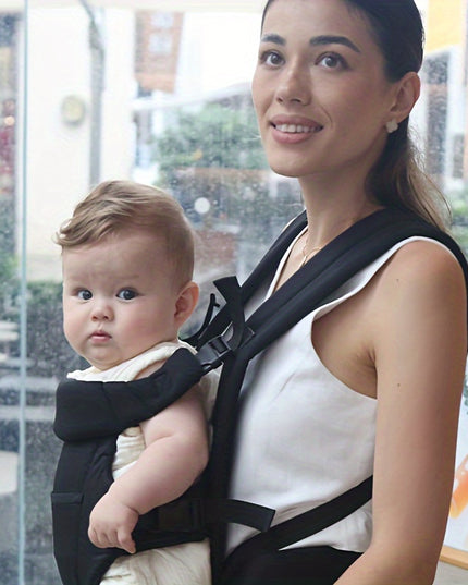 Ergonomic Baby Carrier, Multi-functional Polyester Front Carry Wrap, Adjustable Buckle Closure, Supports Up to 35lbs, for Newborns & Toddlers, Fits 0-3 Years Old