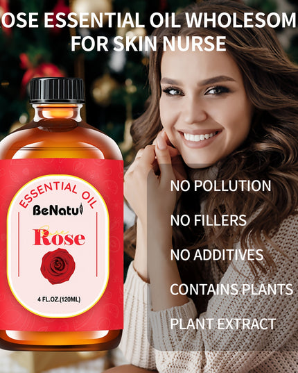 Benatu 4.06oz Rose Essential Oil Moisturize And Soothe Dry Skin-For Diffuser Essential Oil, Oil Diffuser, Essential Oil Diffuser-Valentine'S Day Gifts