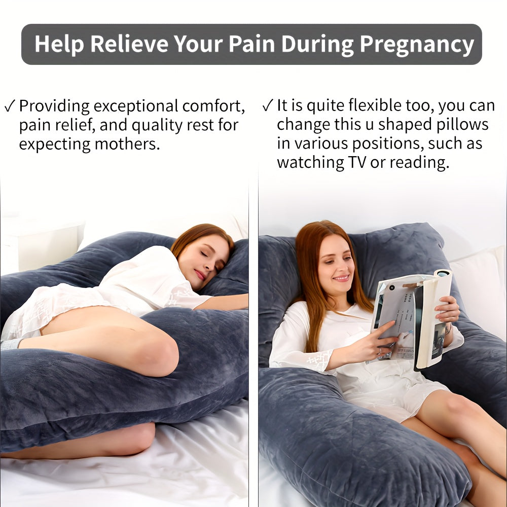 Pregnancy Pillow, U Shaped Full Body Pillows For Sleeping Support, 55in/60in Maternity Pillow For Pregnant Women With Cover