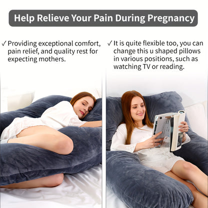 Pregnancy Pillow, U Shaped Full Body Pillows For Sleeping Support, 55in/60in Maternity Pillow For Pregnant Women With Cover