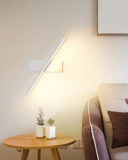 LED Wall Lamp Nordic Modern Minimalist Bedroom Bedside Lamp Creative Staircase Lamp Living Room Rotating Wall Lamp