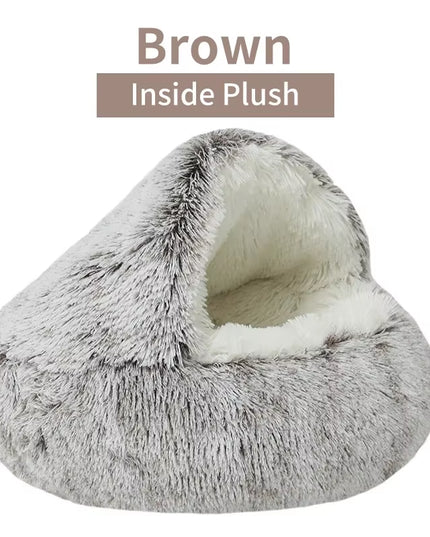 Winter Plush Pet Cat Bed round Cat Cushion Cat House 2 in 1 Warm Cats Basket Pet Sleep Bag Kitten Nest Kennel for Small Dog Cats