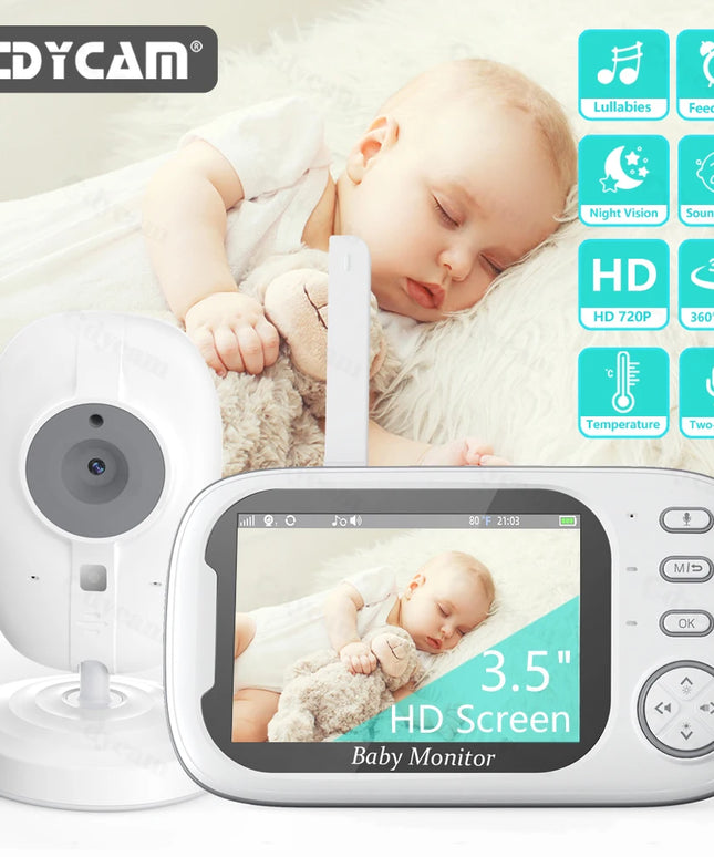 New 3.5 Inch Wireless Video Baby Monitor Night Vision Temperature Monitoring 2 Way Audio Talk Baby Nanny Security Camera
