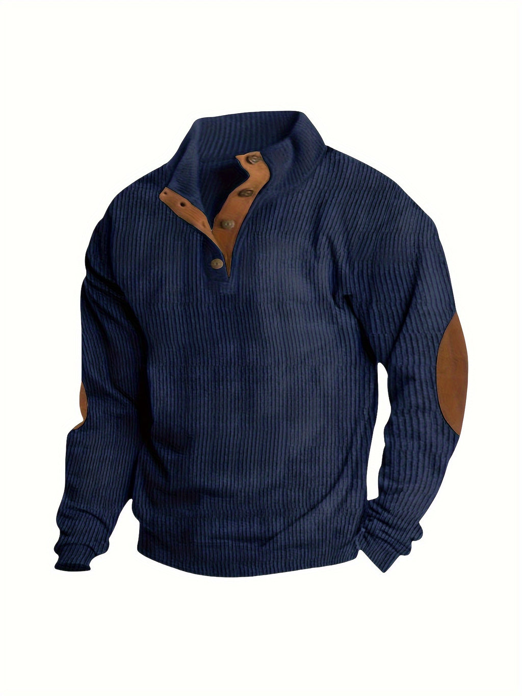 Men'S Casual Jacket for Autumn And Winter, Featuring a Loose Fit, Corduroy Fabric, Stand-Up Collar, Long Sleeves, And Button- Design.