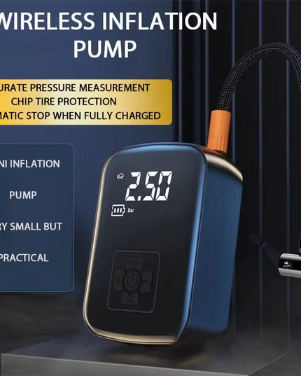 Wireless Electric Air Compressor for Tires - Inflator Pump for Motorcycles, Bicycles, Boats, and Inflatable Balls