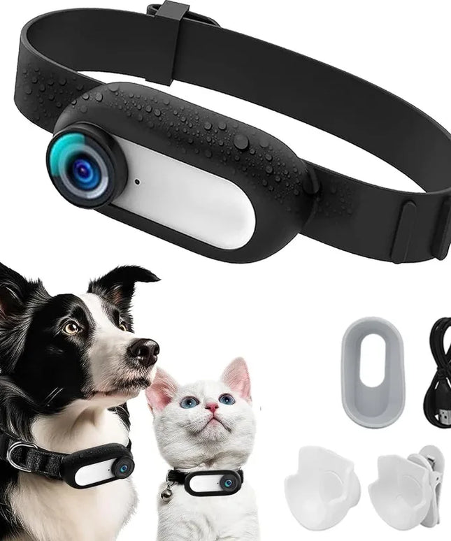 Pet Collar Camera HD 1080P Cat Dog Tracker Collar Mini Sports Camera Action Cam Video Recording Outdoor Wireless Camera Collar