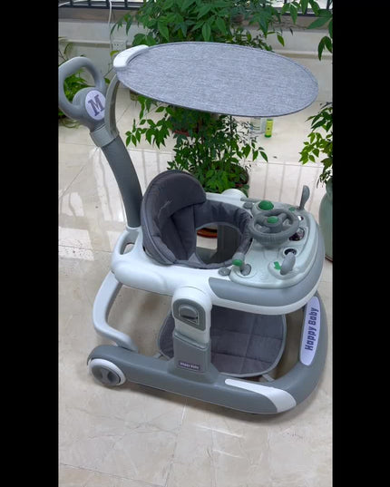 Baby Walkers, 5 And 1 Baby Walker With Wheels, Walker For Babies 4-Height Baby Walkers And Activity Center For Boys Girls, Baby Walkers For Babies 6-36 Months, Baby Walkers And Activity Center (Grey)