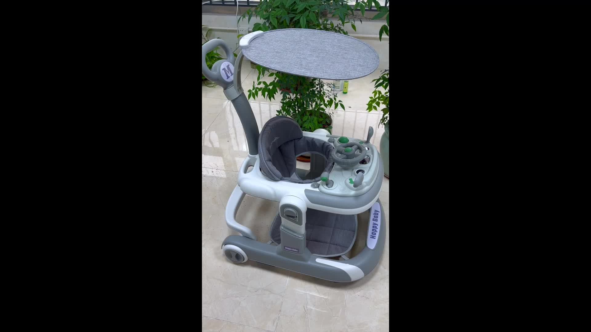 Baby Walkers, 5 And 1 Baby Walker With Wheels, Walker For Babies 4-Height Baby Walkers And Activity Center For Boys Girls, Baby Walkers For Babies 6-36 Months, Baby Walkers And Activity Center (Grey)