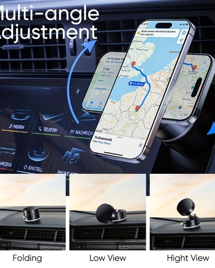 1pc Metal Vacuum Magnetic Suction Phone Holder, Strong Suction Cup Mount for Home, Car, Kitchen, Bathroom - Stable and Firm Grip, Home Gadget Organizer | Modern Phone Holder | Quality Suction Attachment, Phone Suction Grip