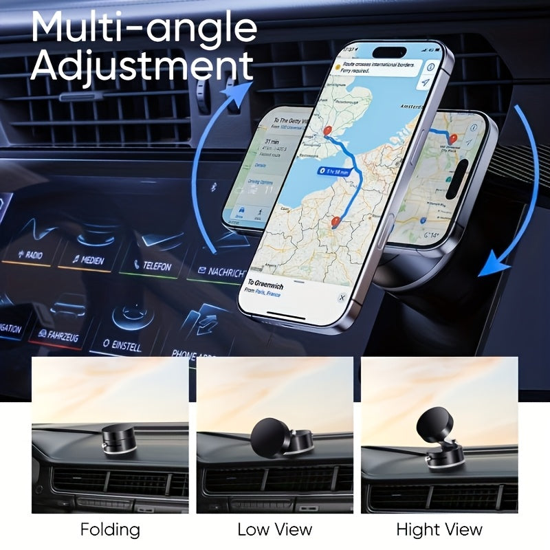 1pc Metal Vacuum Magnetic Suction Phone Holder, Strong Suction Cup Mount for Home, Car, Kitchen, Bathroom - Stable and Firm Grip, Home Gadget Organizer | Modern Phone Holder | Quality Suction Attachment, Phone Suction Grip