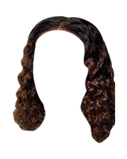 Women'S Deep Curly Lace Front Wigs Blonde Human Hair Wigs Women'S Short Curly Hair Mixed with Golden Small Curly Hair Black Brown (BK2)