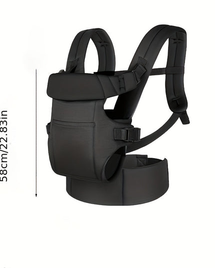 Ergonomic Baby Carrier, Multi-functional Polyester Front Carry Wrap, Adjustable Buckle Closure, Supports Up to 35lbs, for Newborns & Toddlers, Fits 0-3 Years Old