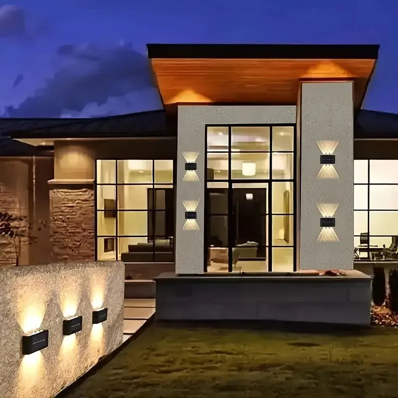 1pc 6-10 LEDs Solar Outdoor Wall Decorative Landscape Lighting Lights Fixtures Suitable For Courtyard Villa Fence Terrace Garden