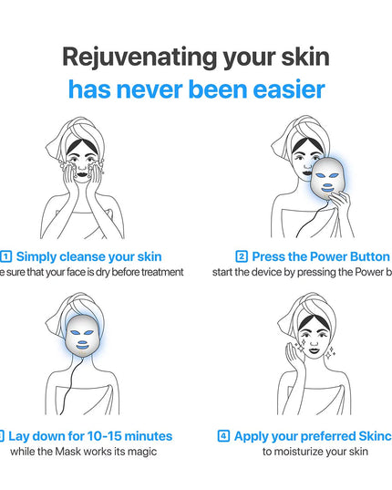 LED Light Therapy Luma Mask, 7 Advanced Lights Therapy, Timer, Remote Control, Anti-Aging, All Skin Types