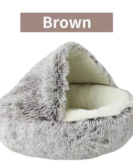 Winter Plush Pet Cat Bed round Cat Cushion Cat House 2 in 1 Warm Cats Basket Pet Sleep Bag Kitten Nest Kennel for Small Dog Cats