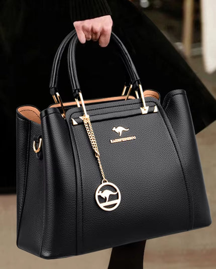 Luxury 3-Layer Leather Handbags for Women - Designer Crossbody Tote Bag with Large Capacity 2024