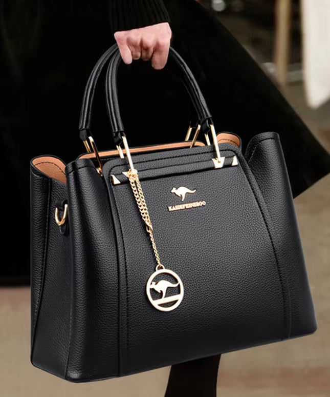 Luxury 3-Layer Leather Handbags for Women - Designer Crossbody Tote Bag with Large Capacity 2024
