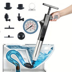 High Pressure Air Toilet Plunger Set, Stainless Steel Toilet Snake Toilet Unclogger, Air Drain Blaster Plunger for Kitchen Sink, Toilet, Bathroom, Clogged Pipe