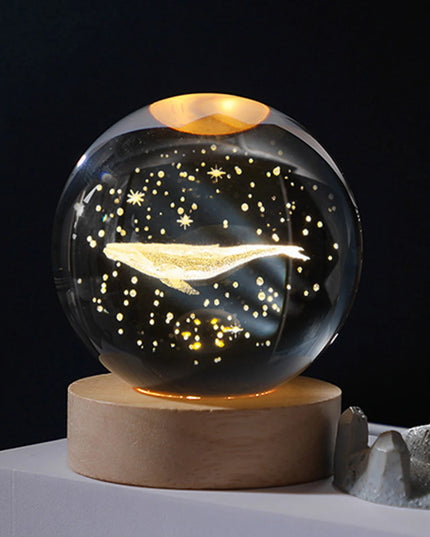 Crystal Ball Night Lights Glowing Planet Galaxy Astronaut 3D Moon Table Lamp USB Atmosphere Lamp Tabletop Decorations Kid Gifts