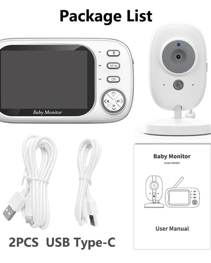 New 3.5 Inch Wireless Video Baby Monitor Night Vision Temperature Monitoring 2 Way Audio Talk Baby Nanny Security Camera
