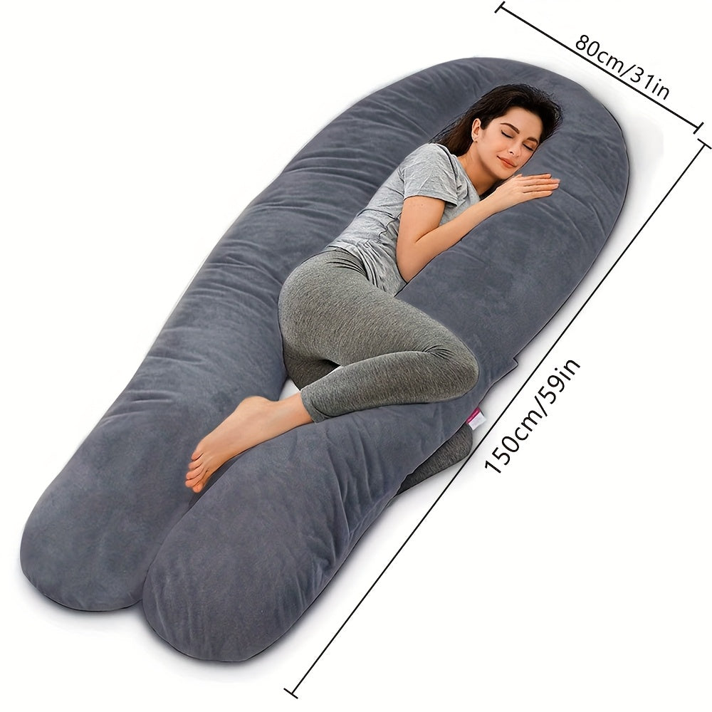 Pregnancy Pillow, U Shaped Full Body Pillows For Sleeping Support, 55in/60in Maternity Pillow For Pregnant Women With Cover