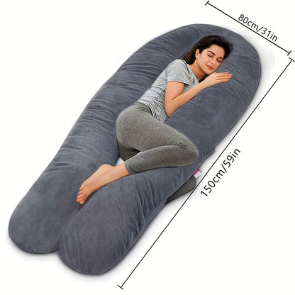 Pregnancy Pillow, U Shaped Full Body Pillows For Sleeping Support, 55in/60in Maternity Pillow For Pregnant Women With Cover